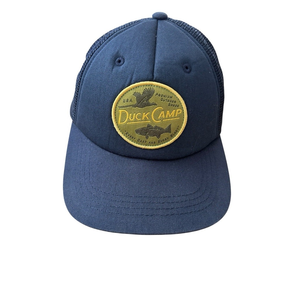 Duck Camp Hat Cap Navy Blue Duck Camp Text‎ Logo Outdoor Adjustable Snapback